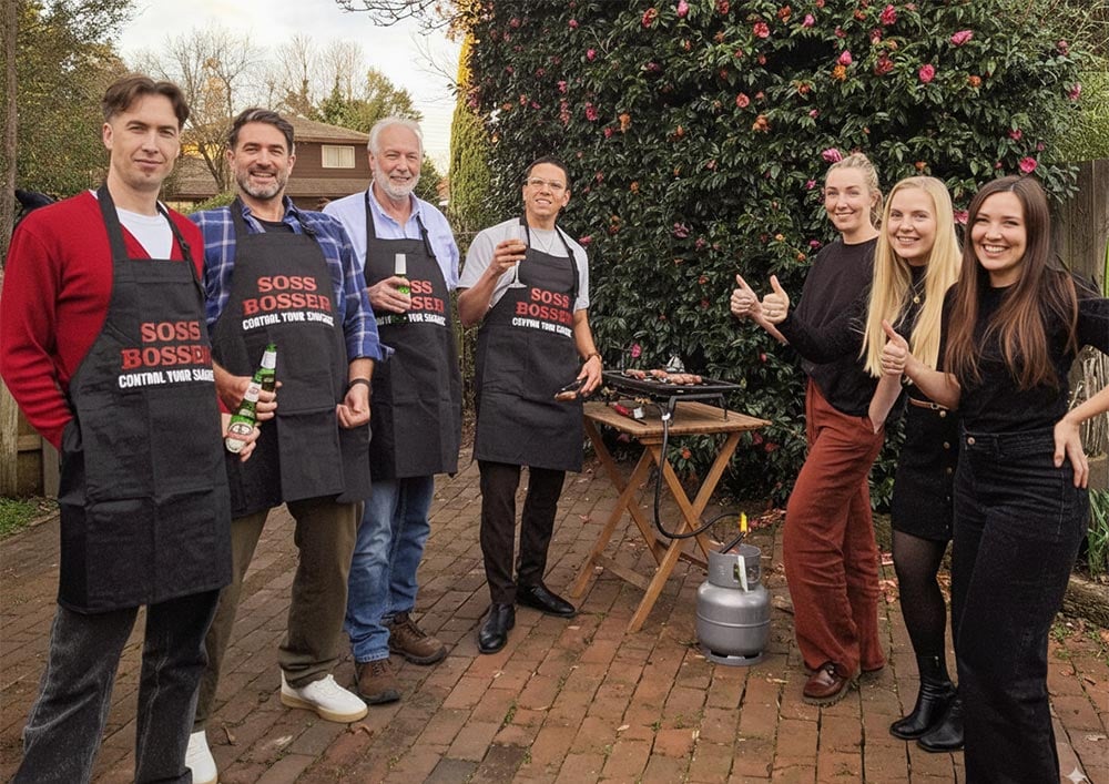 Perfect gift for him - a Funny BBQ apron "Control Your Sausage" by SOSSBOSSER NZ