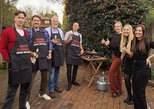 Perfect gift for him - a Funny BBQ apron "Control Your Sausage" by SOSSBOSSER NZ